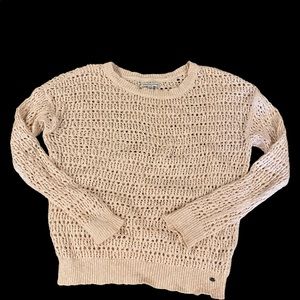 American Eagle crochet sweater, cream, size M